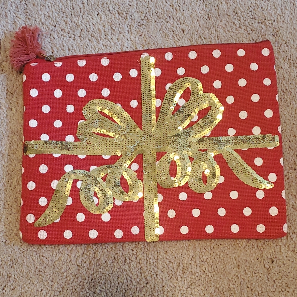 Mudpie Cosmetic Bag With Sparkles For Holiday